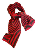 Chevron Alpaca Scarf - Red/ Grey