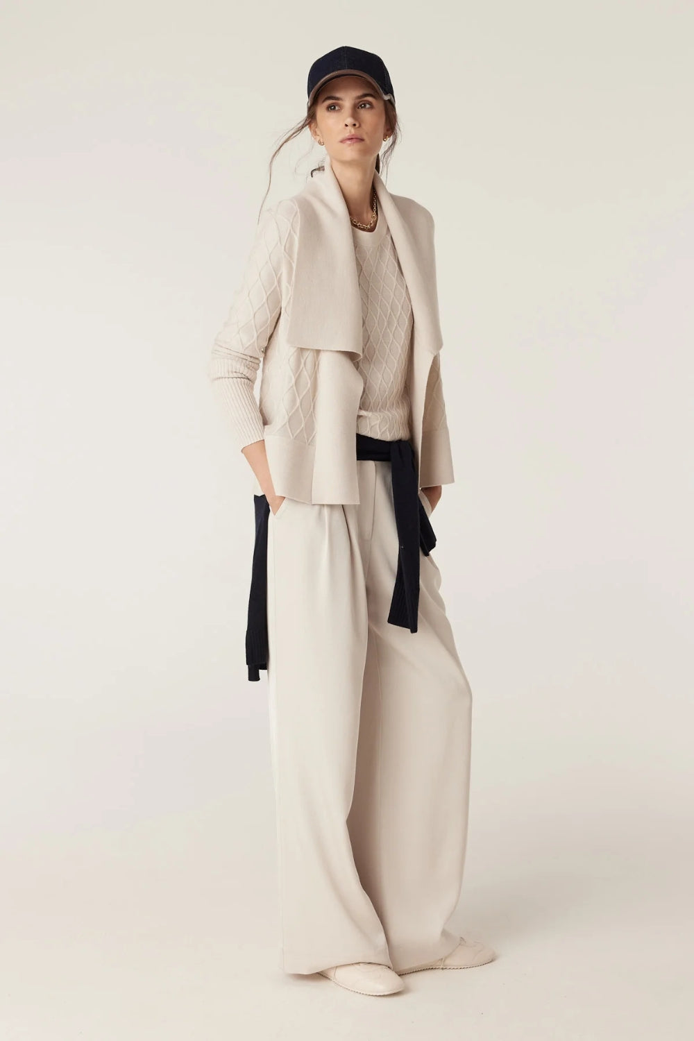 The Elizabeth Merino Cardigan - Antique White