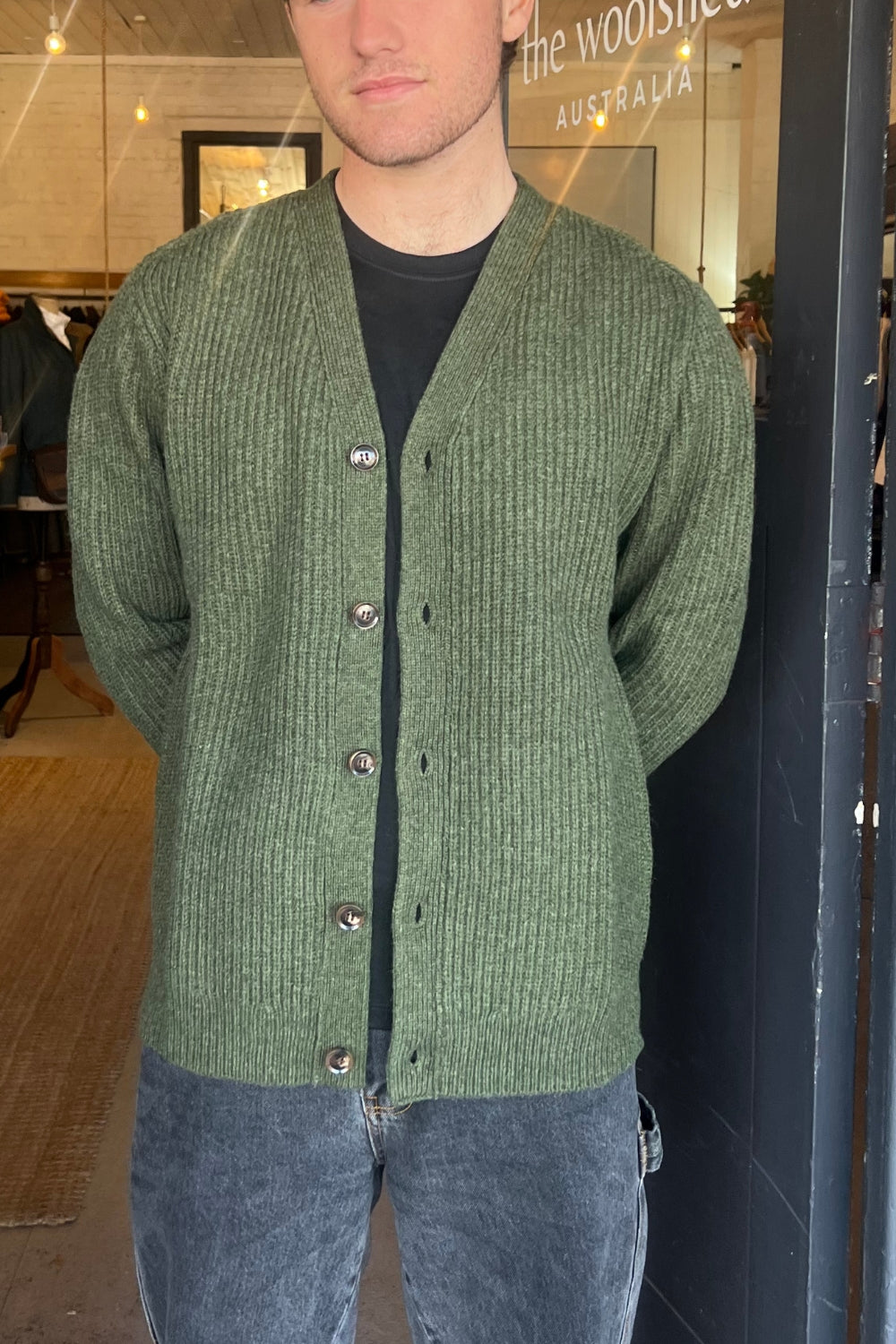 Boyfriend Cardigan - Thyme