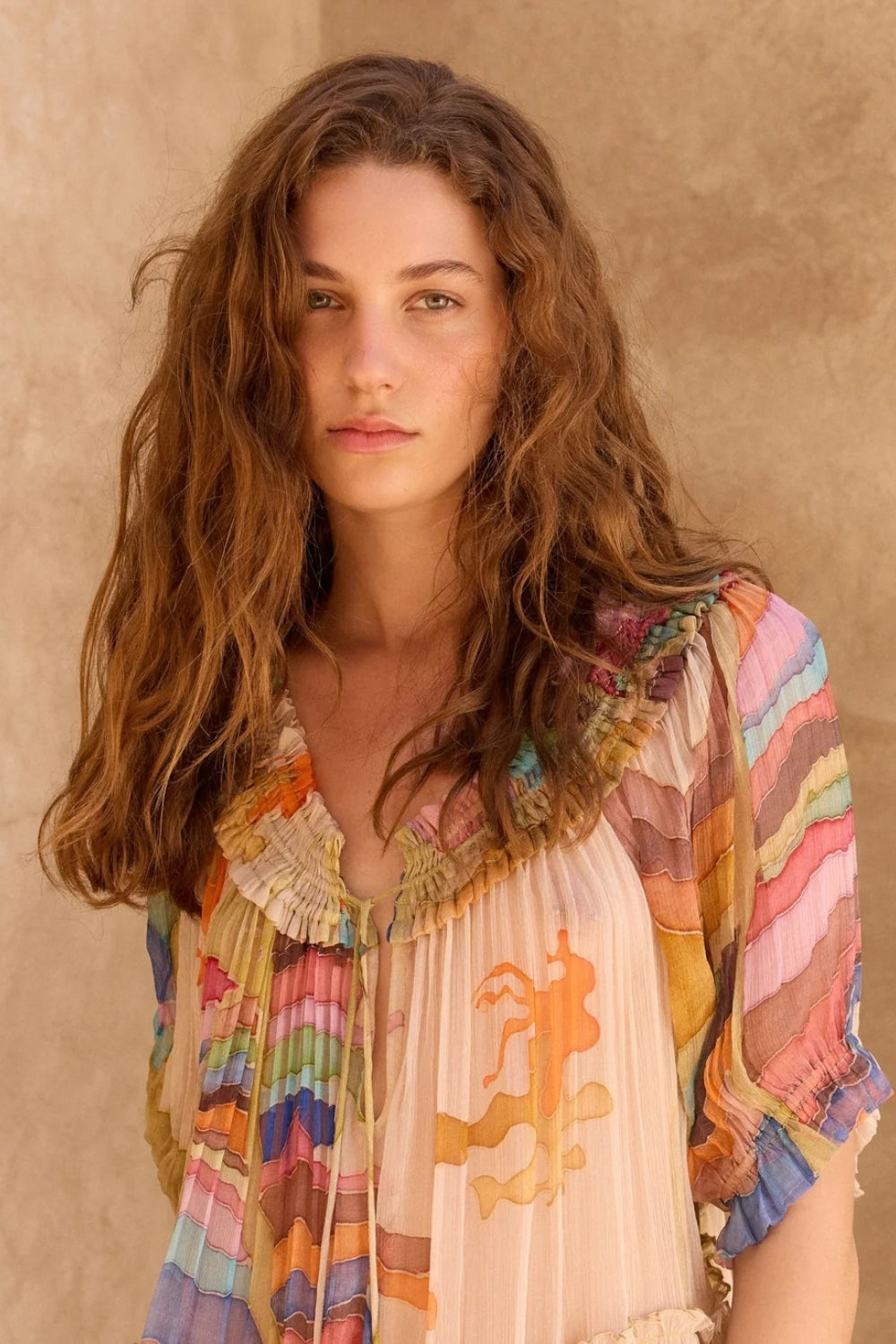 Malba Blouse 'Much More Joy' - Yellow Multi Colour