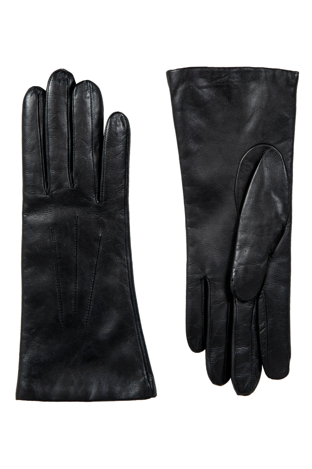 Women's Cashmere-Lined Leather Gloves - Black