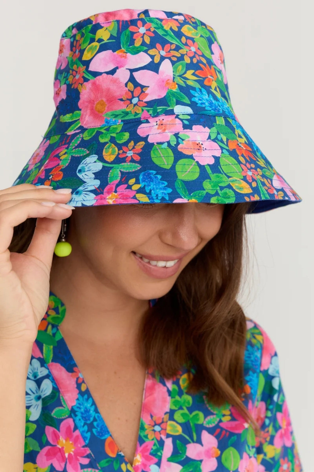 Reversible Bucket Hat - Summer Solstice/ Denim