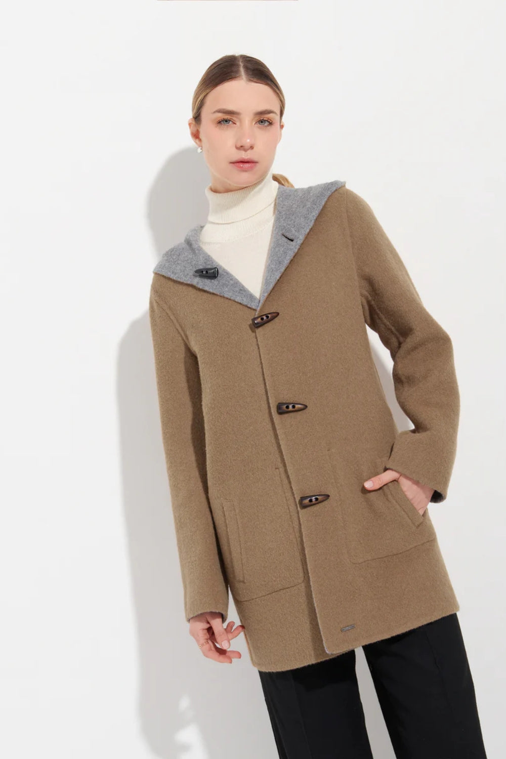 Alaia Reversible Duffle Coat - Bentley/Camel
