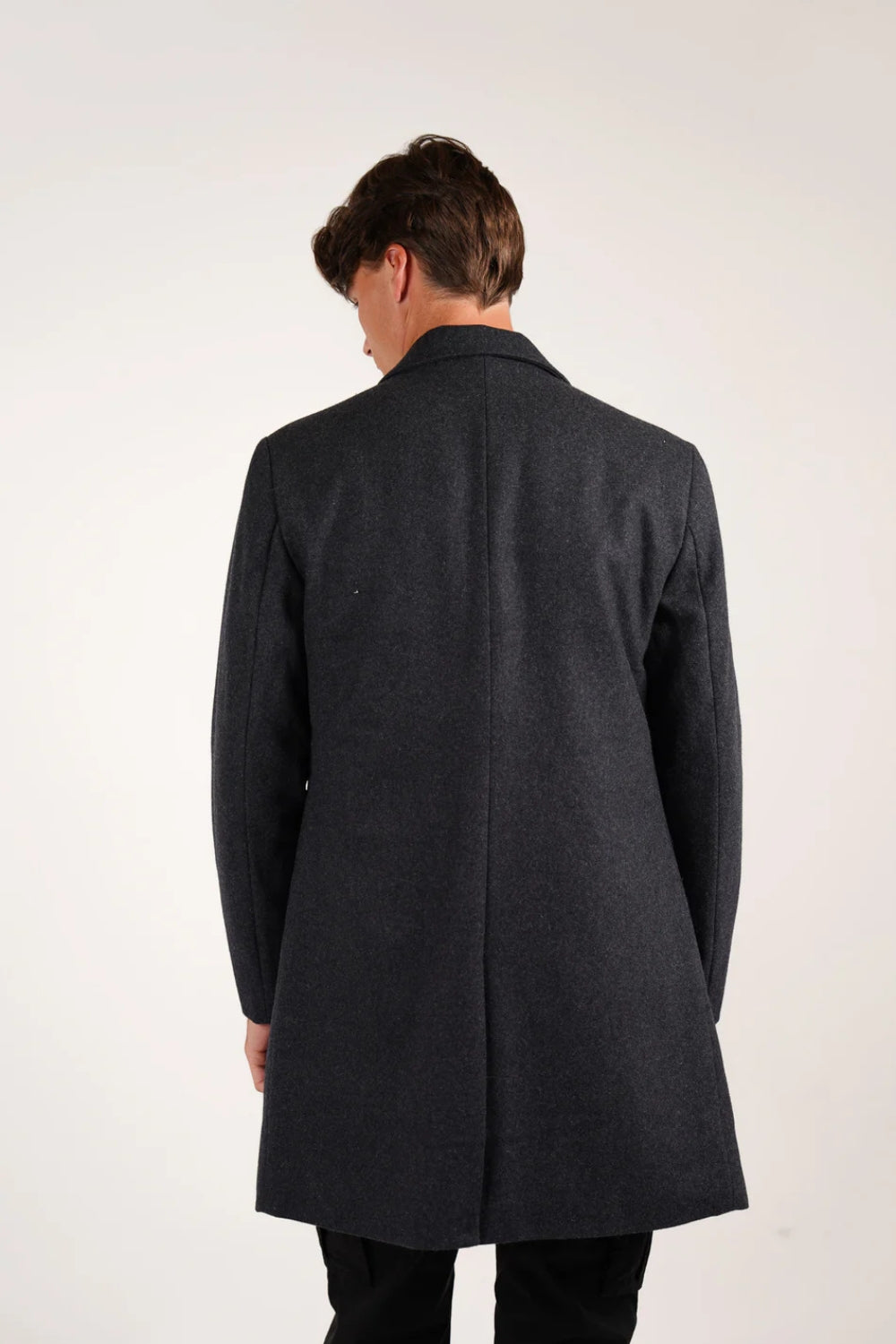 Padded Wool Coat - Charcoal Marle