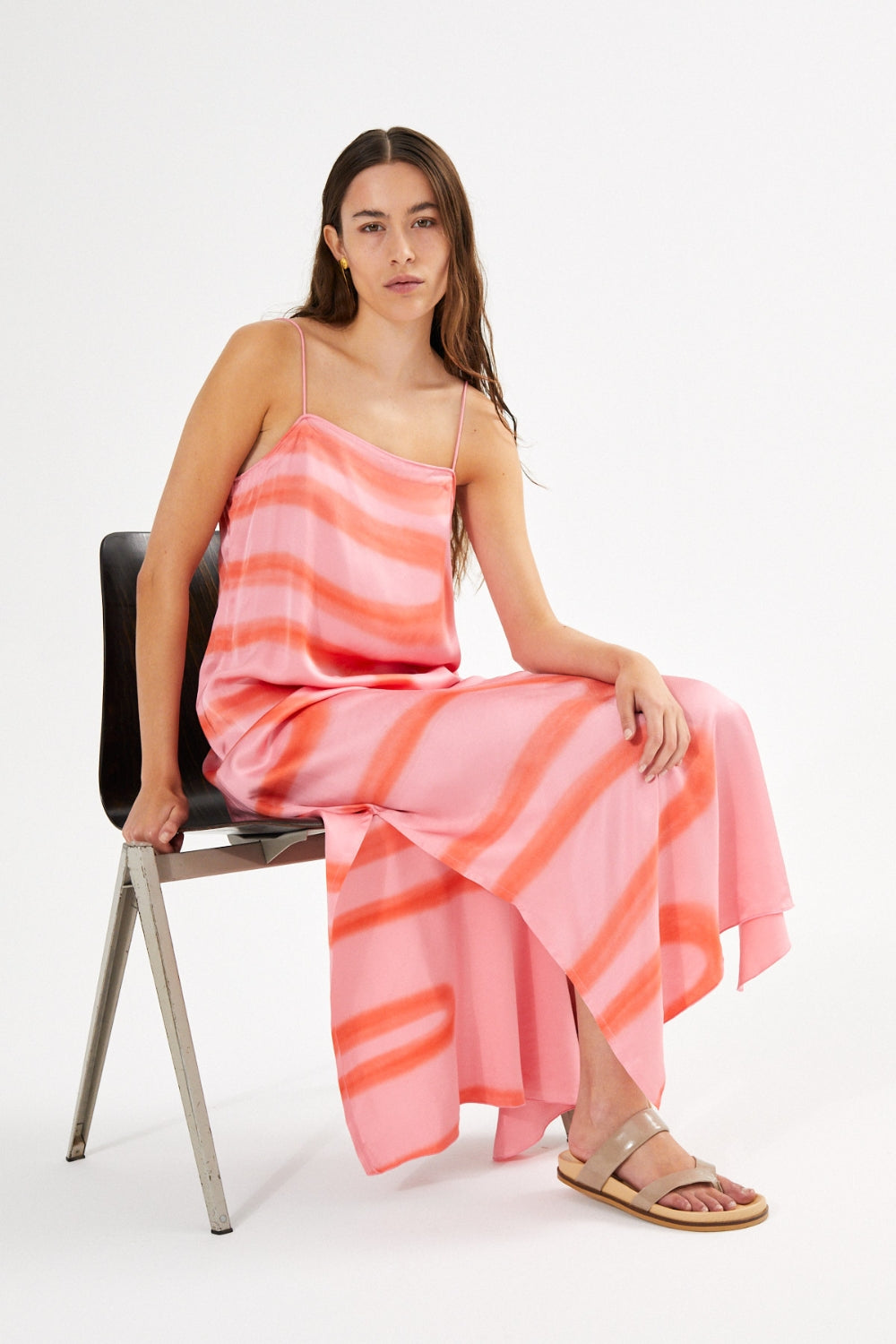 Laurette Fluid Camisole Dress - Flamingo Combo