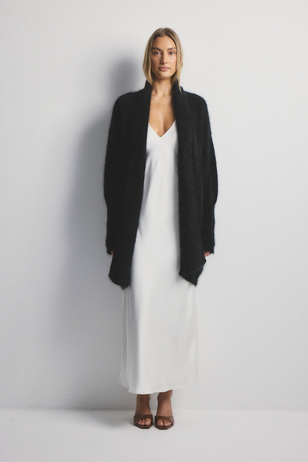 Sophia Open Cashmere Cardigan - Black