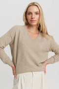 Relaxed V Sweater - Sand