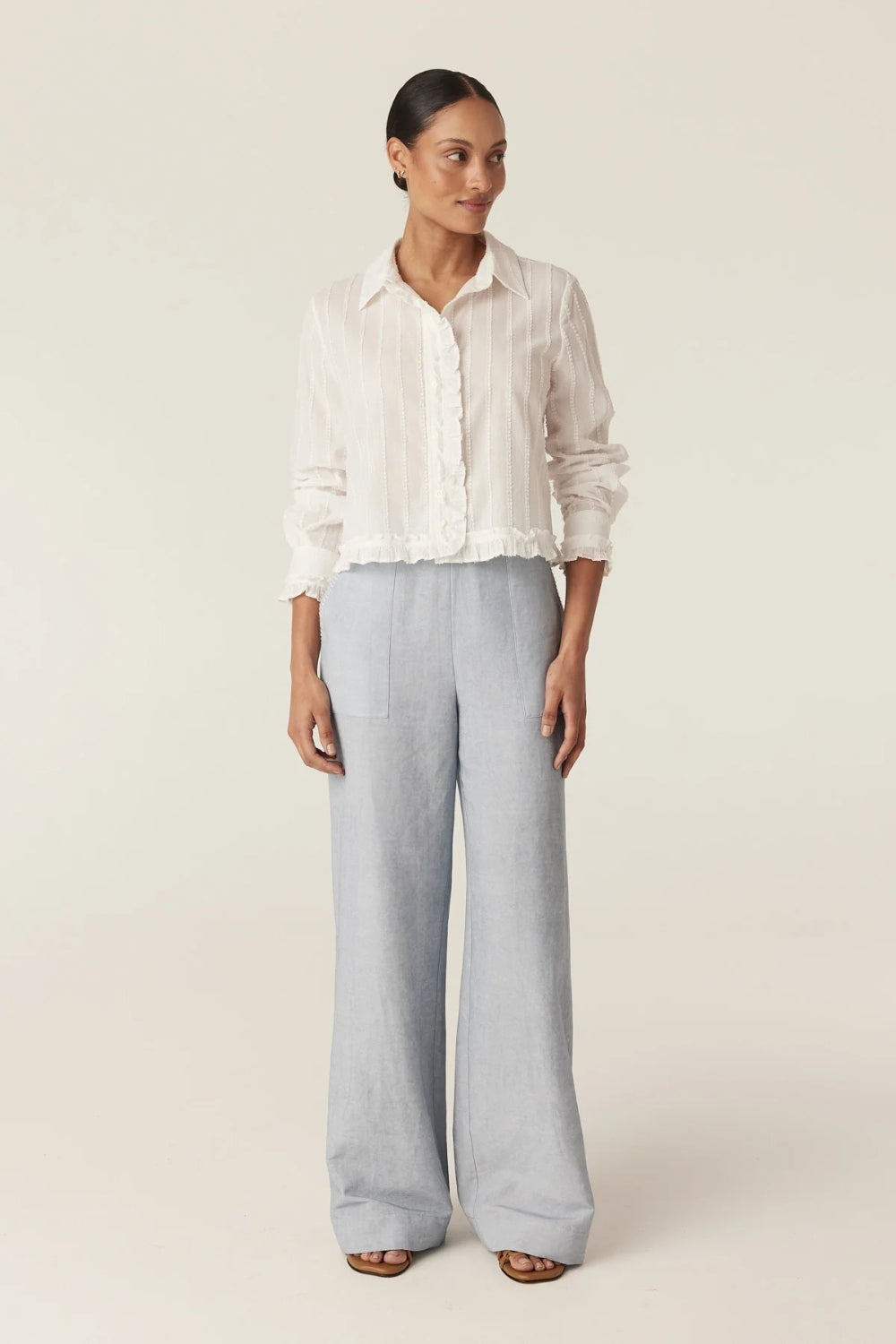 Corso Cotton Dobby Blouse - White