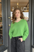 Luxe Light Weight V-Neck Sweater - Green