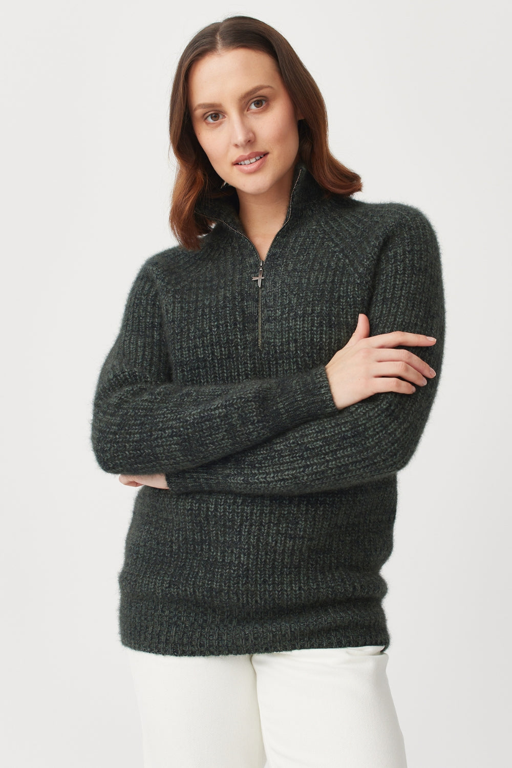 Unisex Kenzie Zip Sweater - Wilderness/Bayleaf