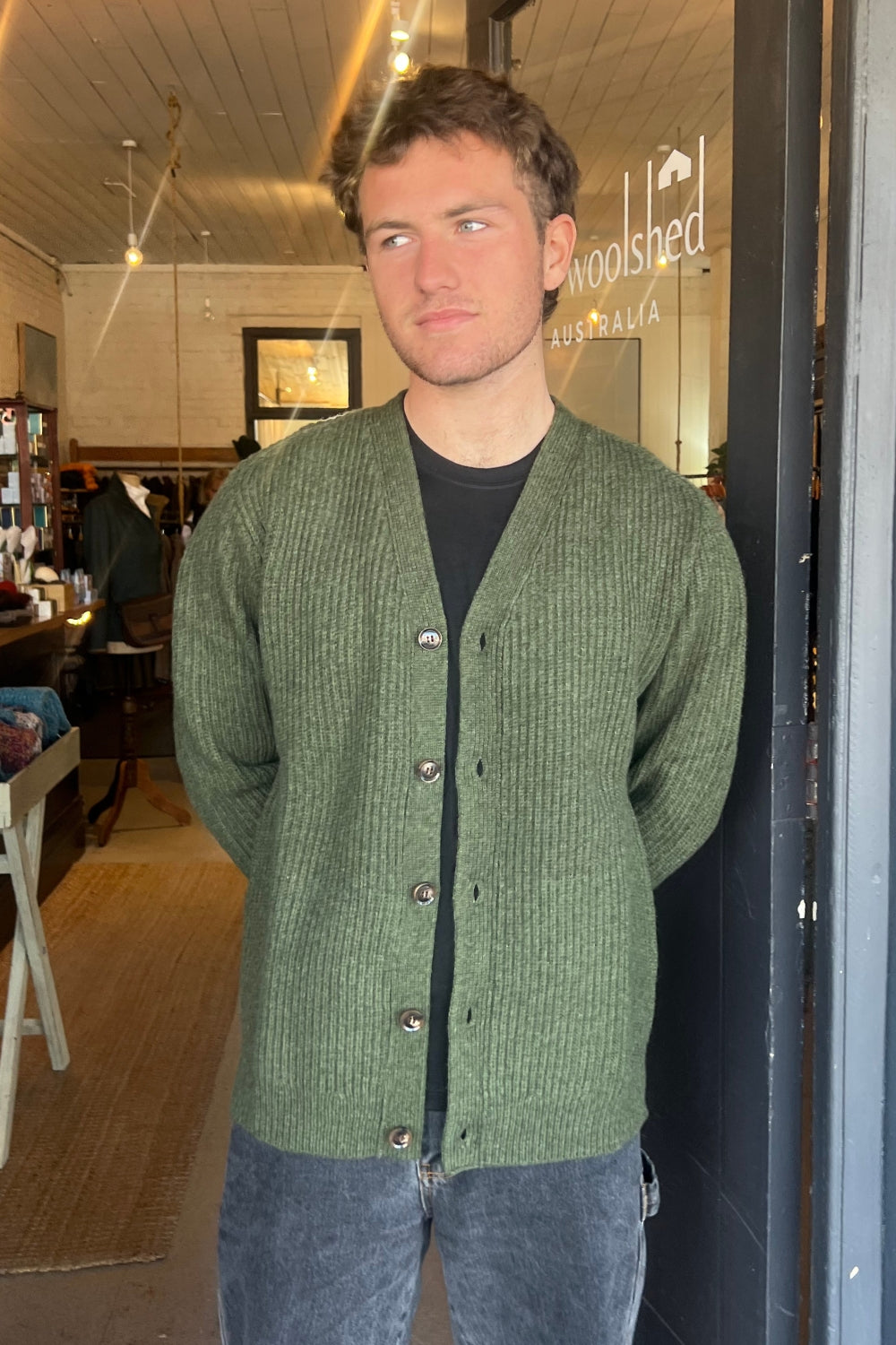 Boyfriend Cardigan - Thyme