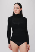 Merino Tulle Skivvy - Black