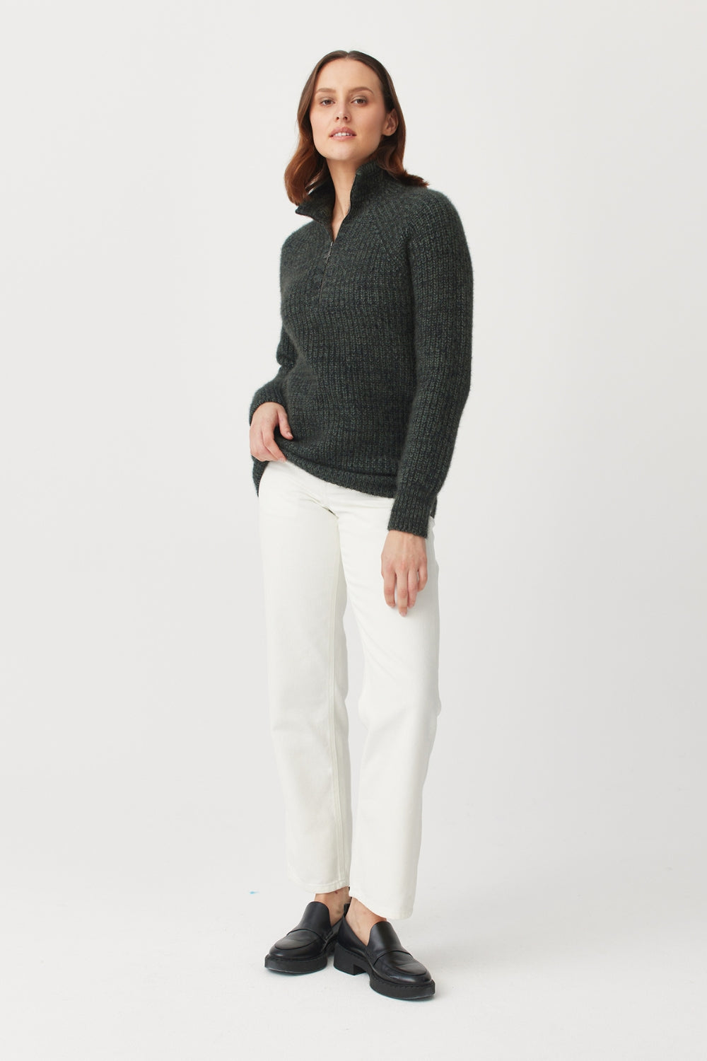 Unisex Kenzie Zip Sweater - Wilderness/Bayleaf