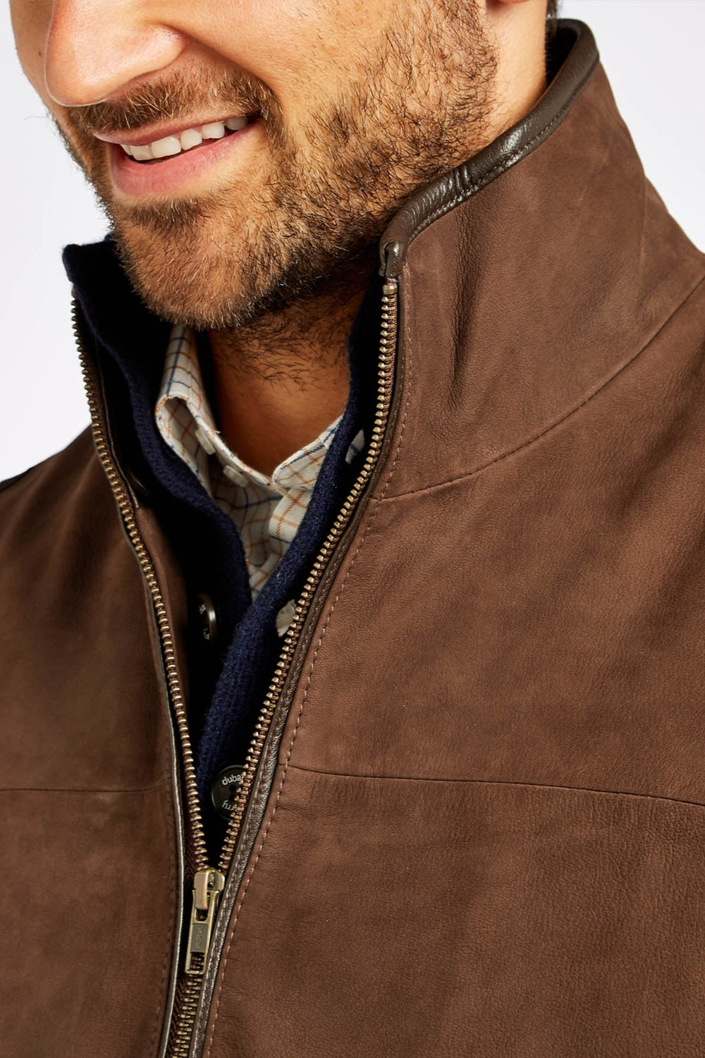 Dunhill Leather Gilet - Walnut