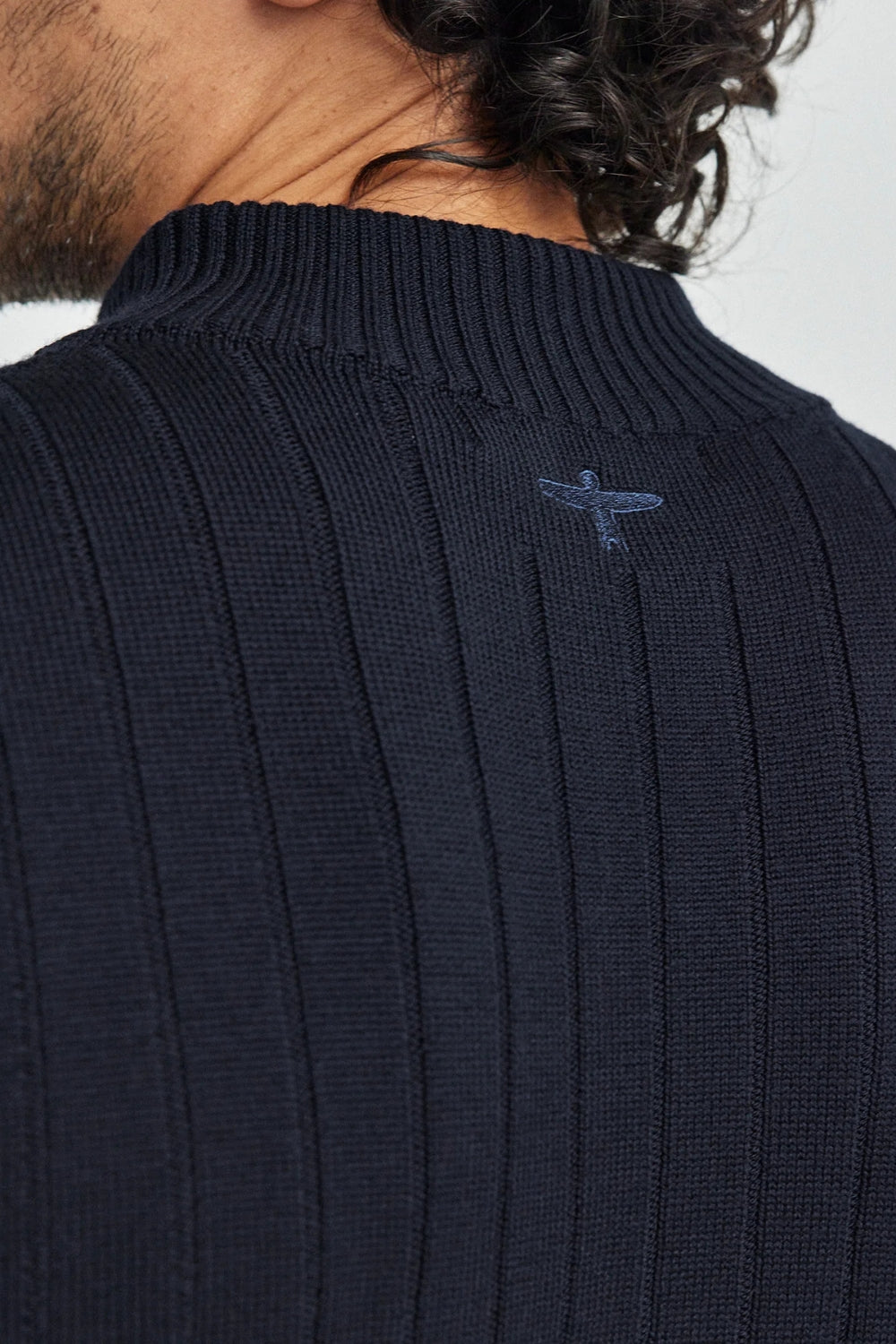 Finn Merino Zip Sweater - Deep Blue