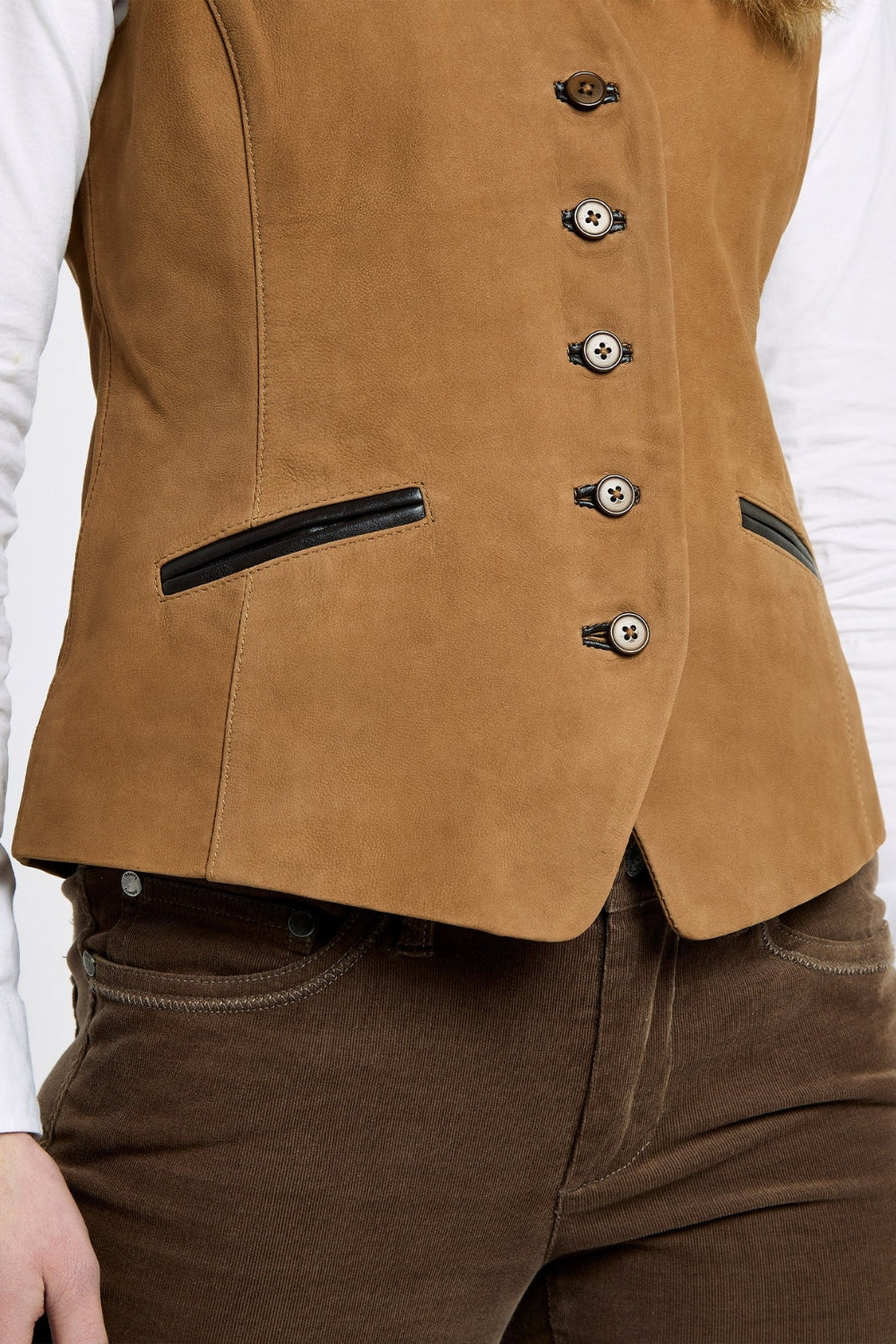 Greville Ladies Tailored Waistcoat - Tan