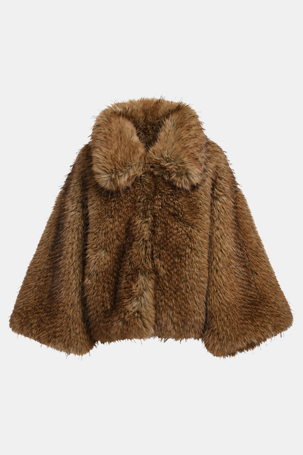 Kastanje Oversized Faux Fur Jacket - Desert Muse