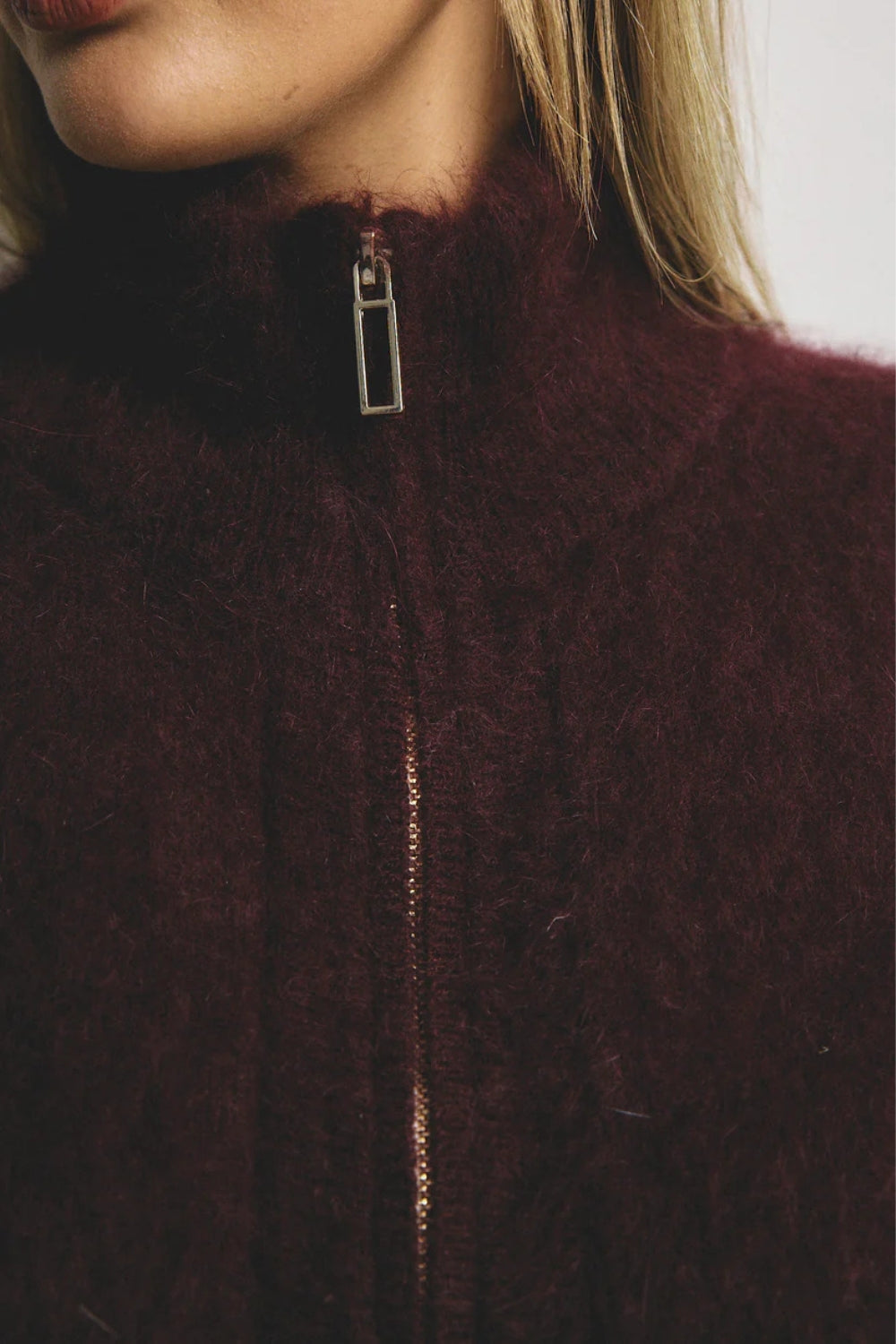 Felix Zip Up Bomber - Aubergine