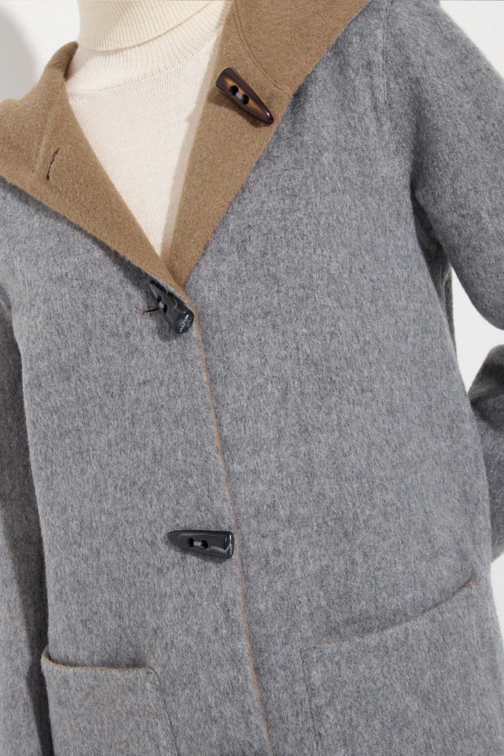 Alaia Reversible Duffle Coat - Bentley/Camel