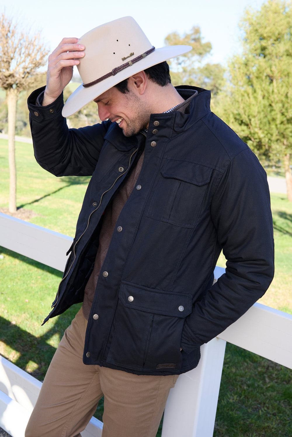 Men's Tarcutta Waxed Cotton Jacket - Navy