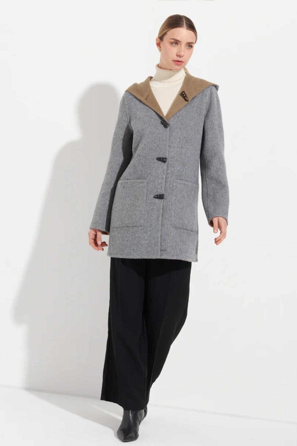 Alaia Reversible Duffle Coat - Bentley/Camel