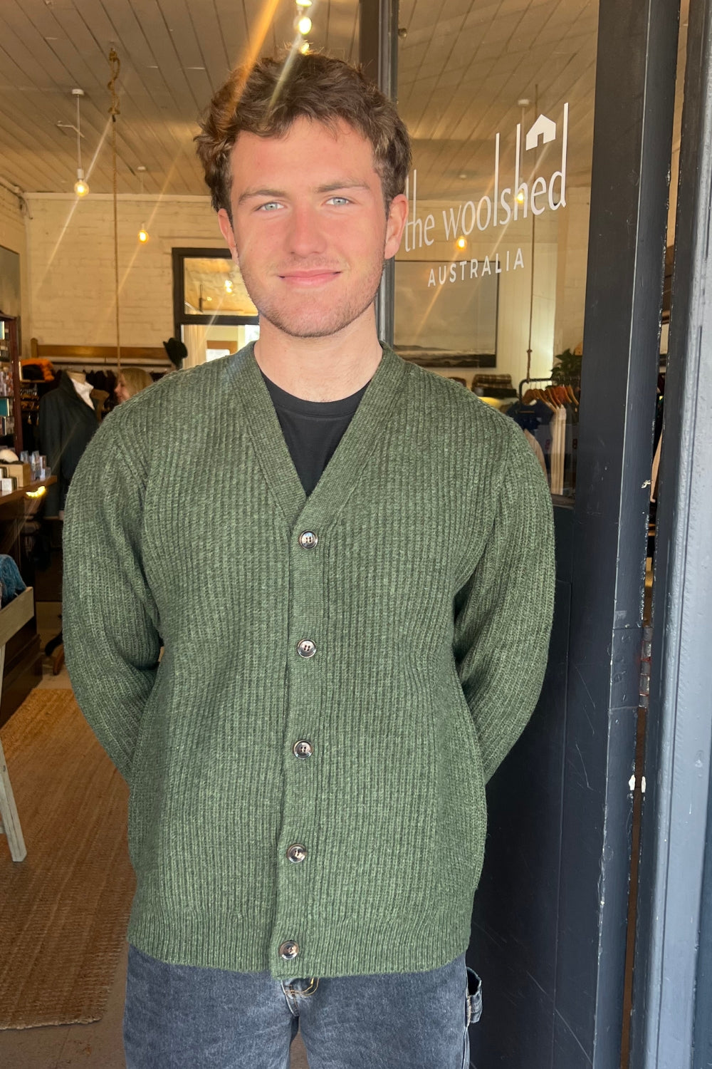 Boyfriend Cardigan - Thyme