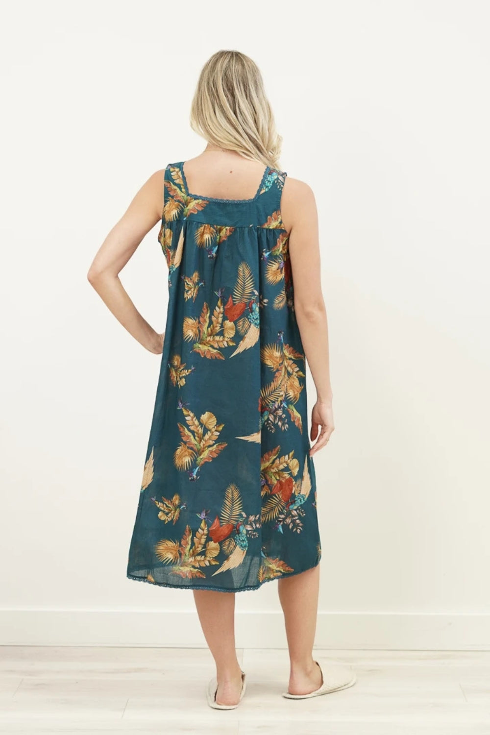Autumn Leaf Night Dress - Blue