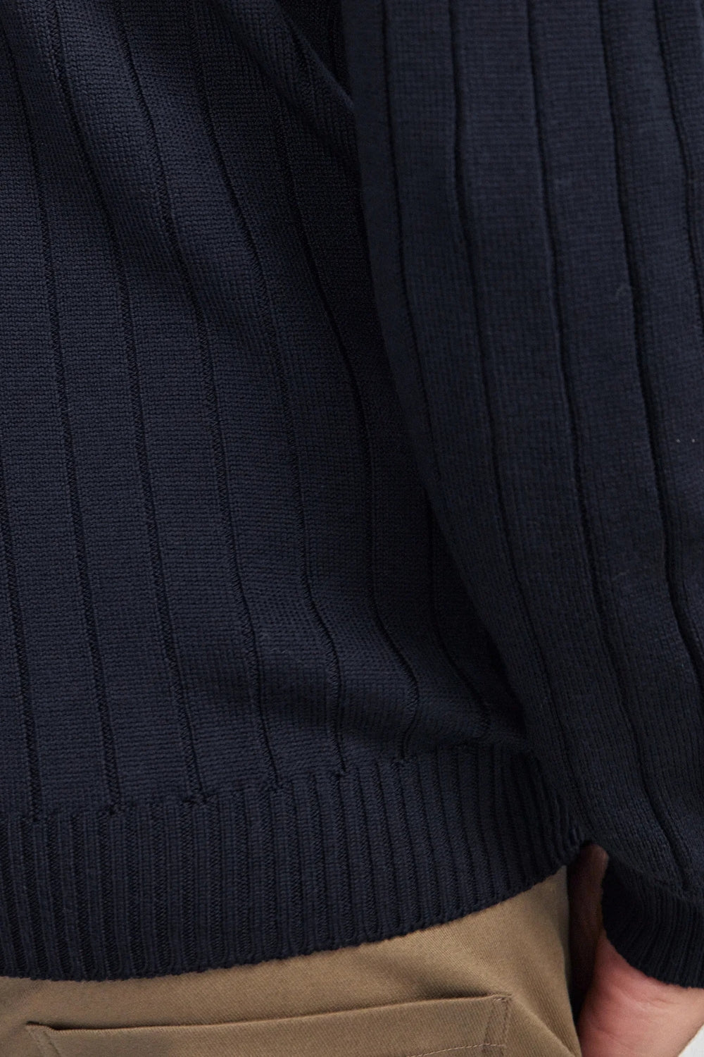 Finn Merino Zip Sweater - Deep Blue