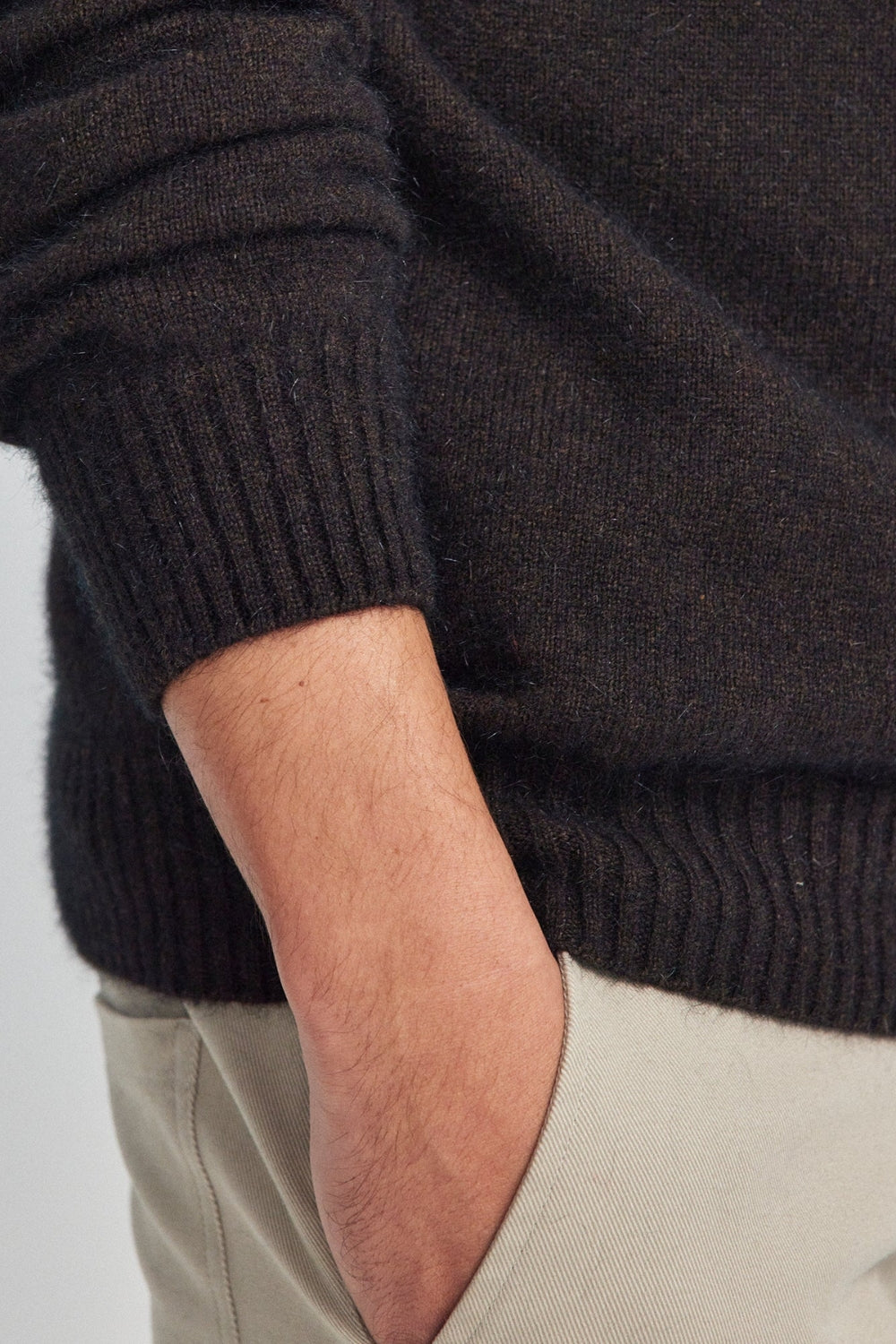 Men's Estuary Half Zip Sweater - Chocolate/Slate