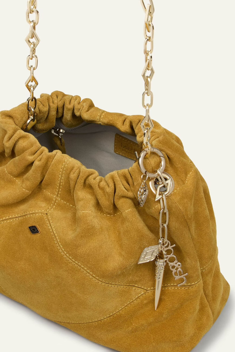 June Mini Tote Suede Bag - Safran