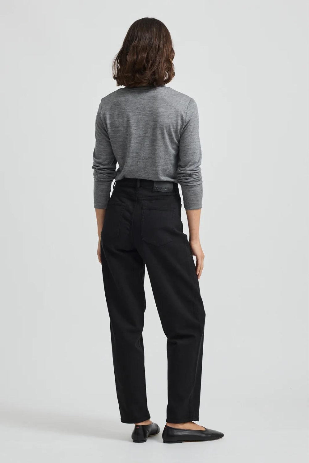 Turtleneck Merino Tee - Mid Grey
