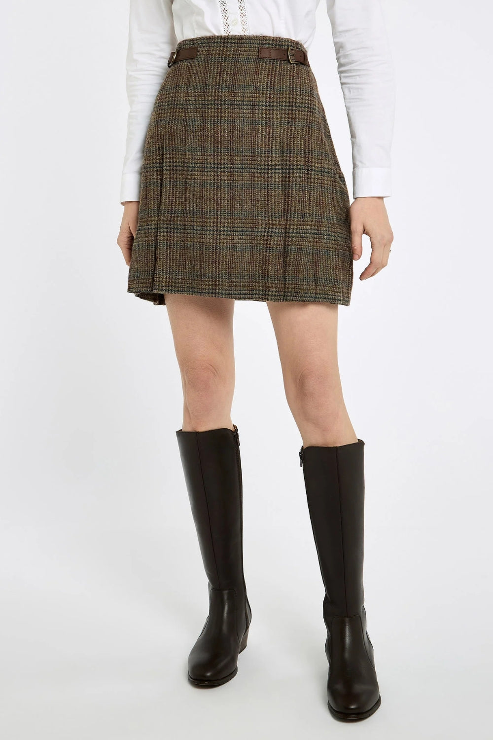 Hornbeam Women's Pleated Tweed Skirt - Kelty Glen