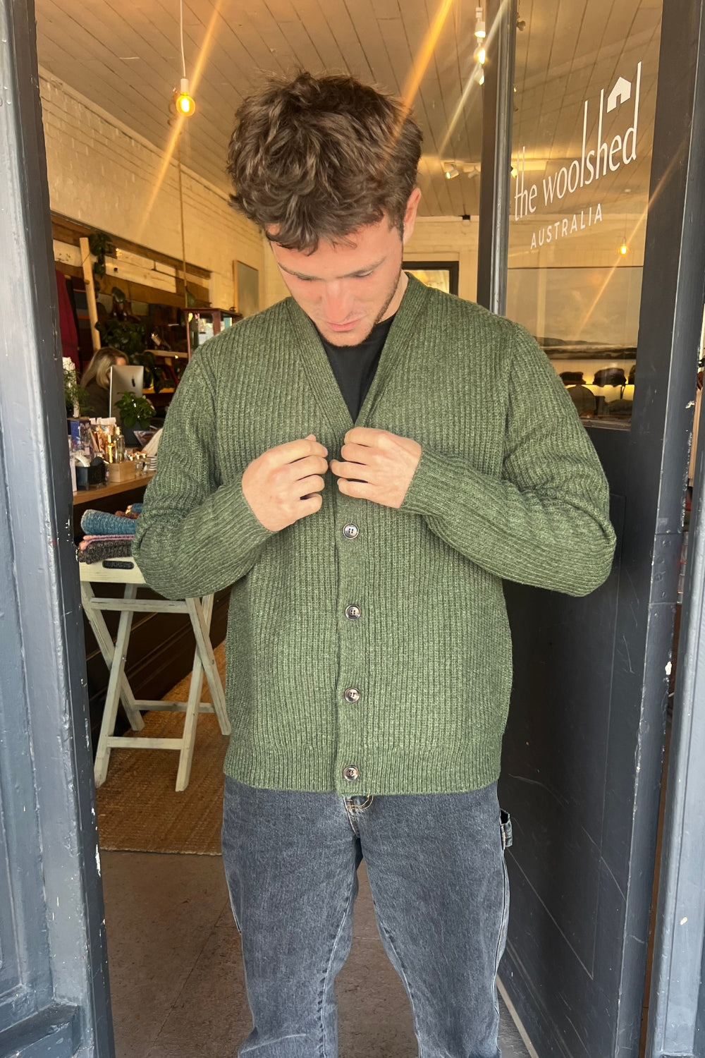 Boyfriend Cardigan - Thyme