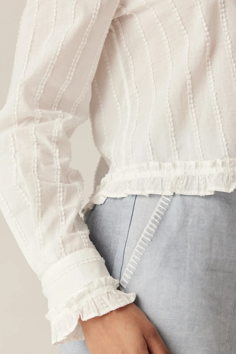 Corso Cotton Dobby Blouse - White