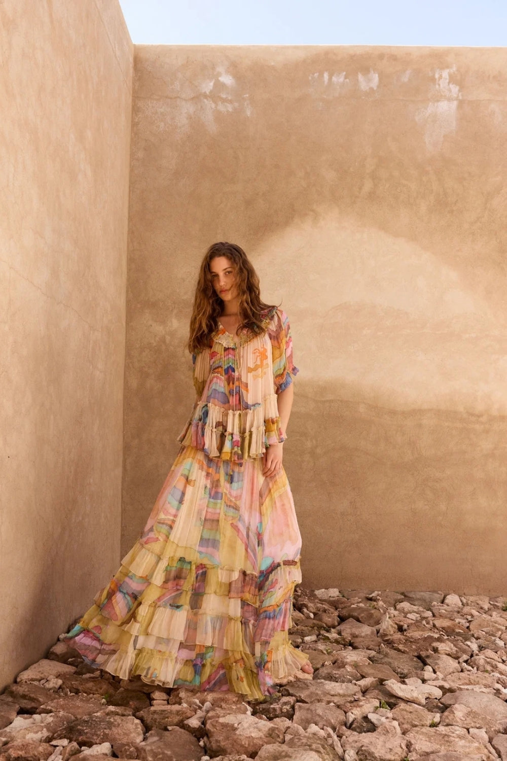 Malba Blouse 'Much More Joy' - Yellow Multi Colour