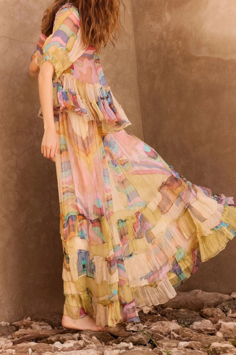Mora Skirt 'Much More Joy' - Yellow Multi Colour