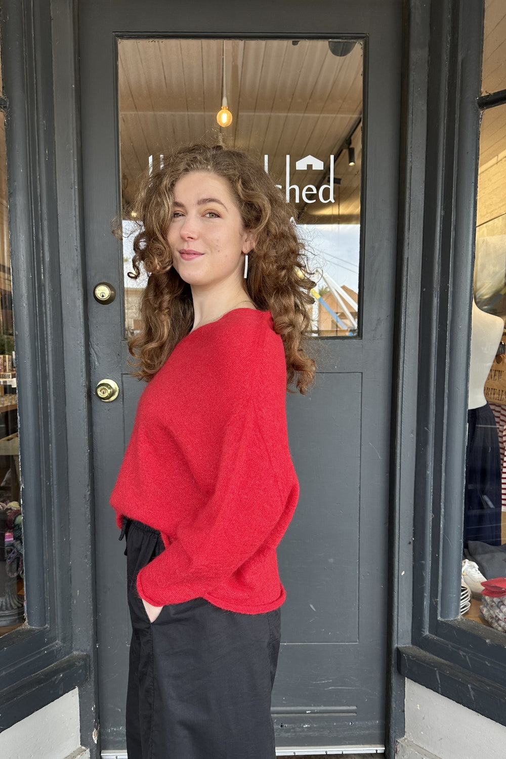 Luxe Light Weight V-Neck Sweater - Red