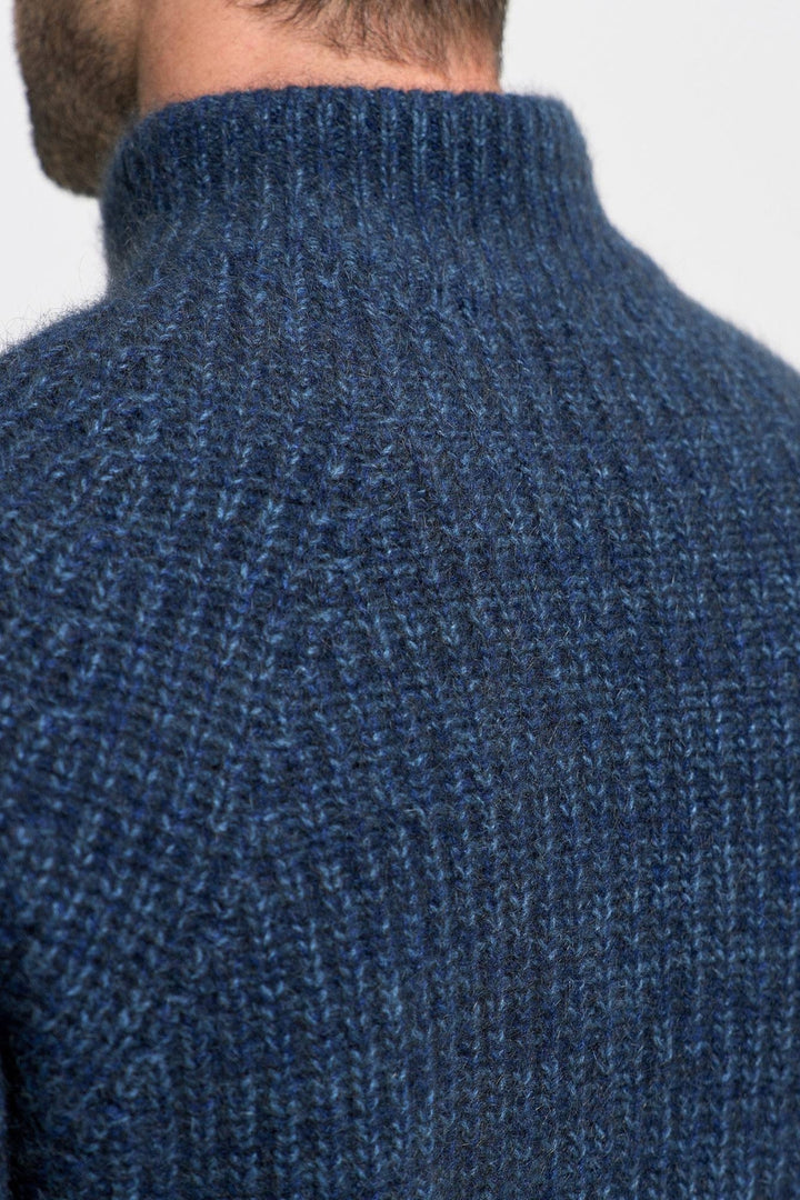 Unisex Kenzie Zip Sweater - Zephyr/Deep Sea Mix – The Wool Shed