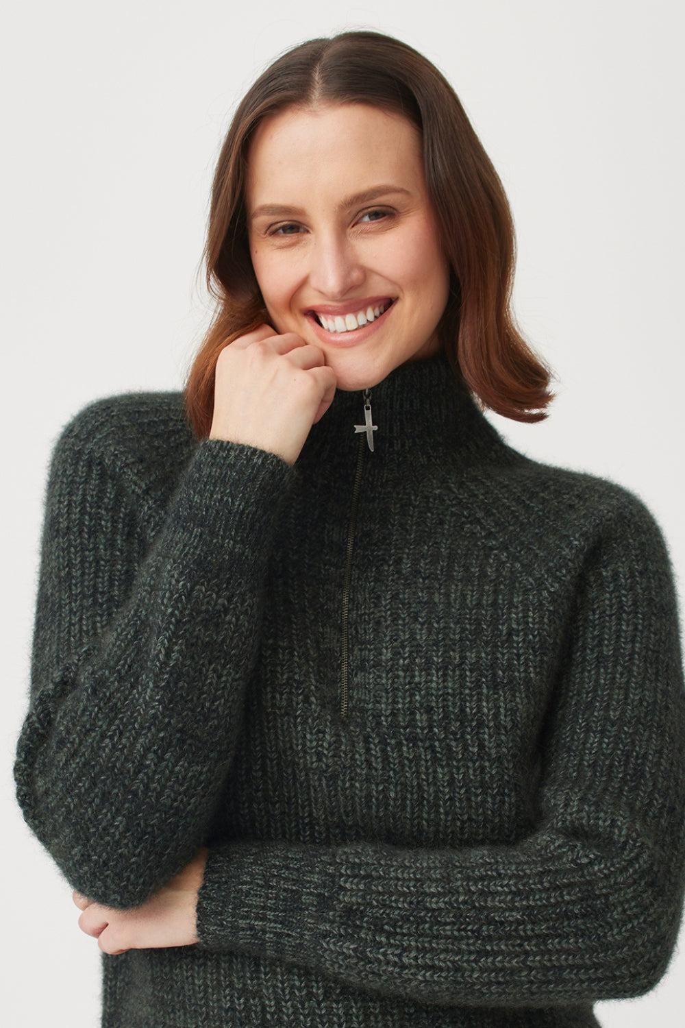 Unisex Kenzie Zip Sweater - Wilderness/Bayleaf