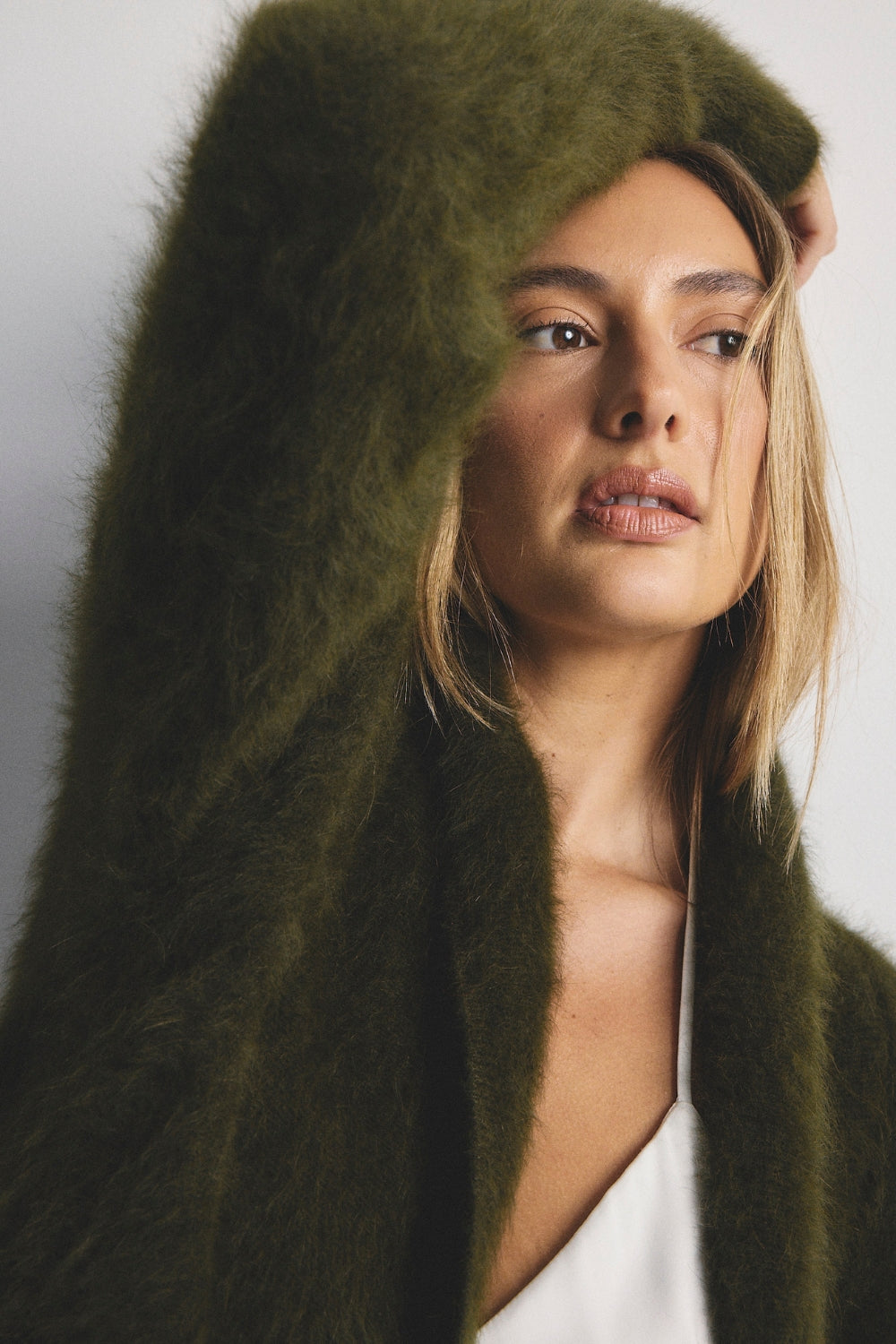 Sophia Open Cashmere Cardigan - Moss