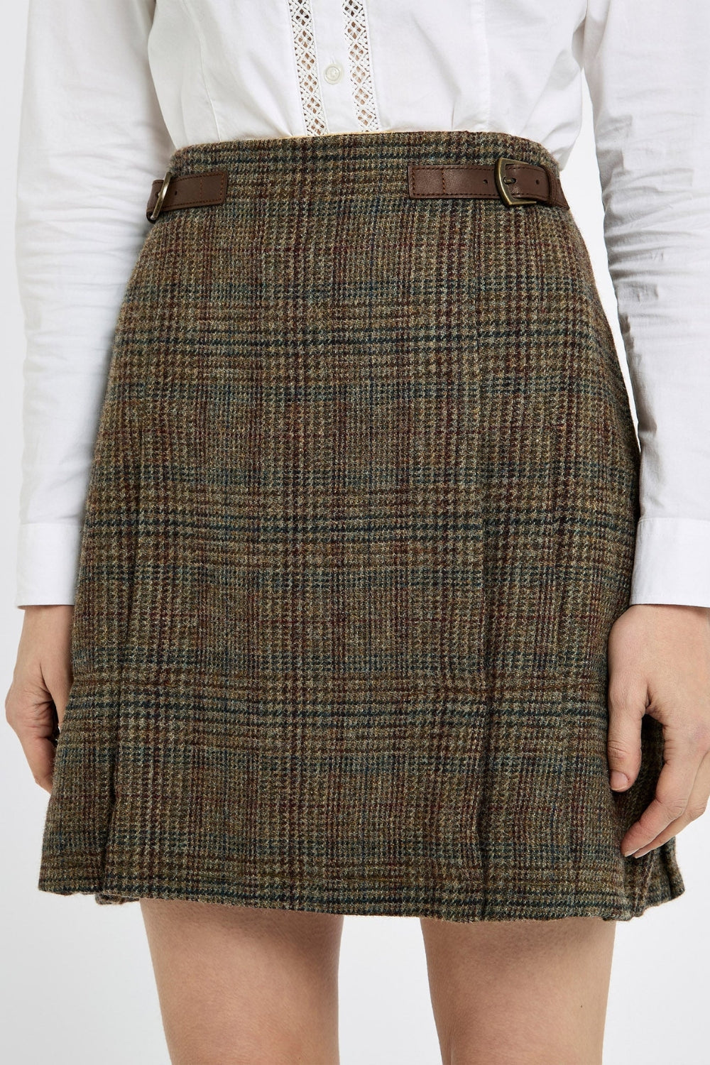 Hornbeam Women's Pleated Tweed Skirt - Kelty Glen