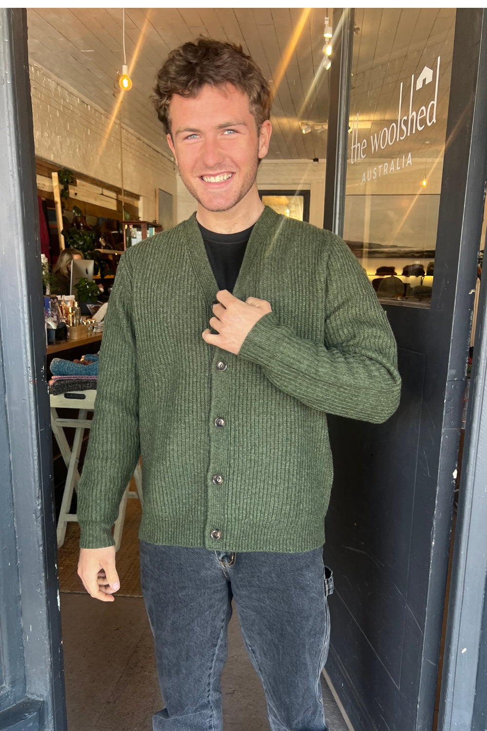 Boyfriend Cardigan - Thyme