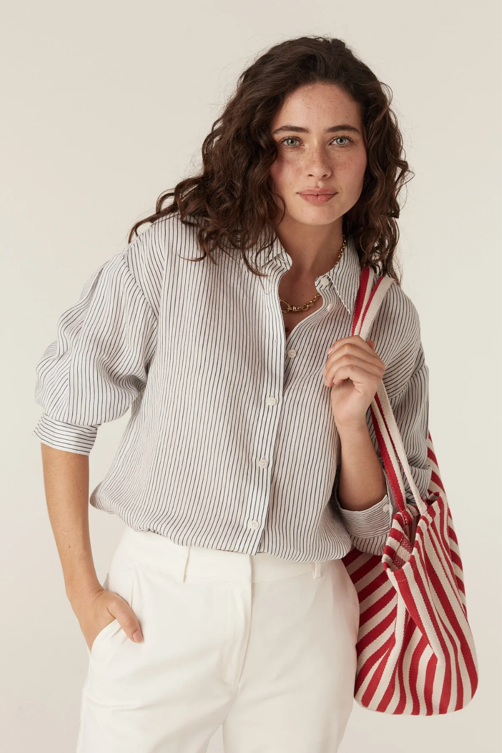 Castela Stripe Shirt - Navy