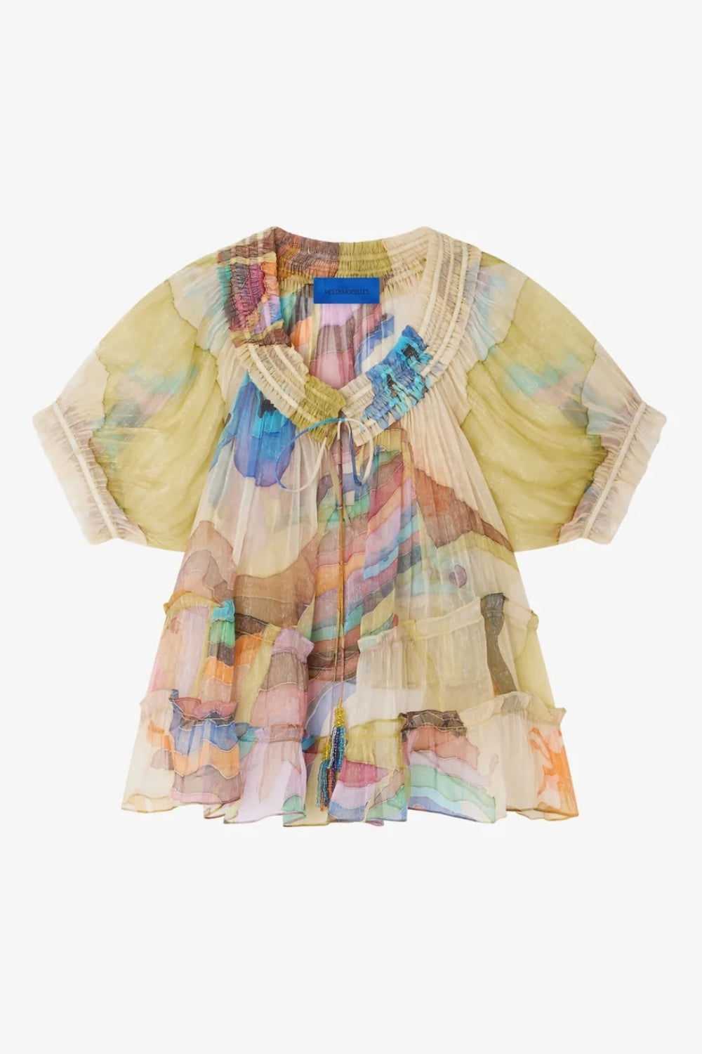 Malba Blouse 'Much More Joy' - Yellow Multi Colour