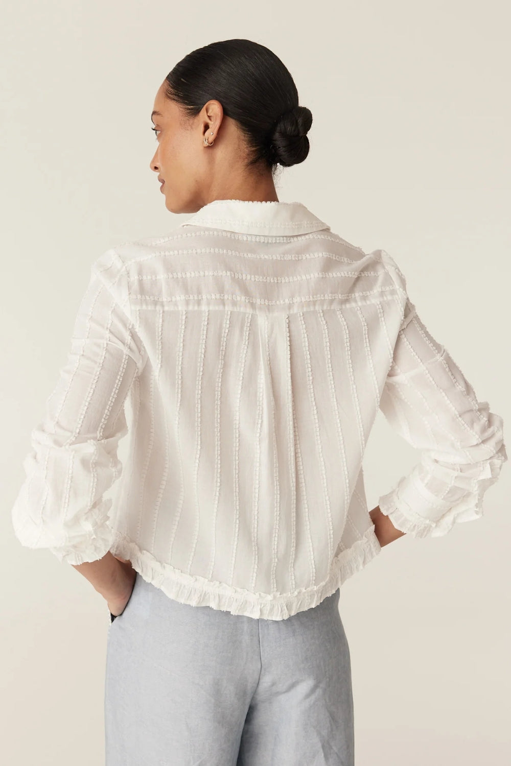 Corso Cotton Dobby Blouse - White