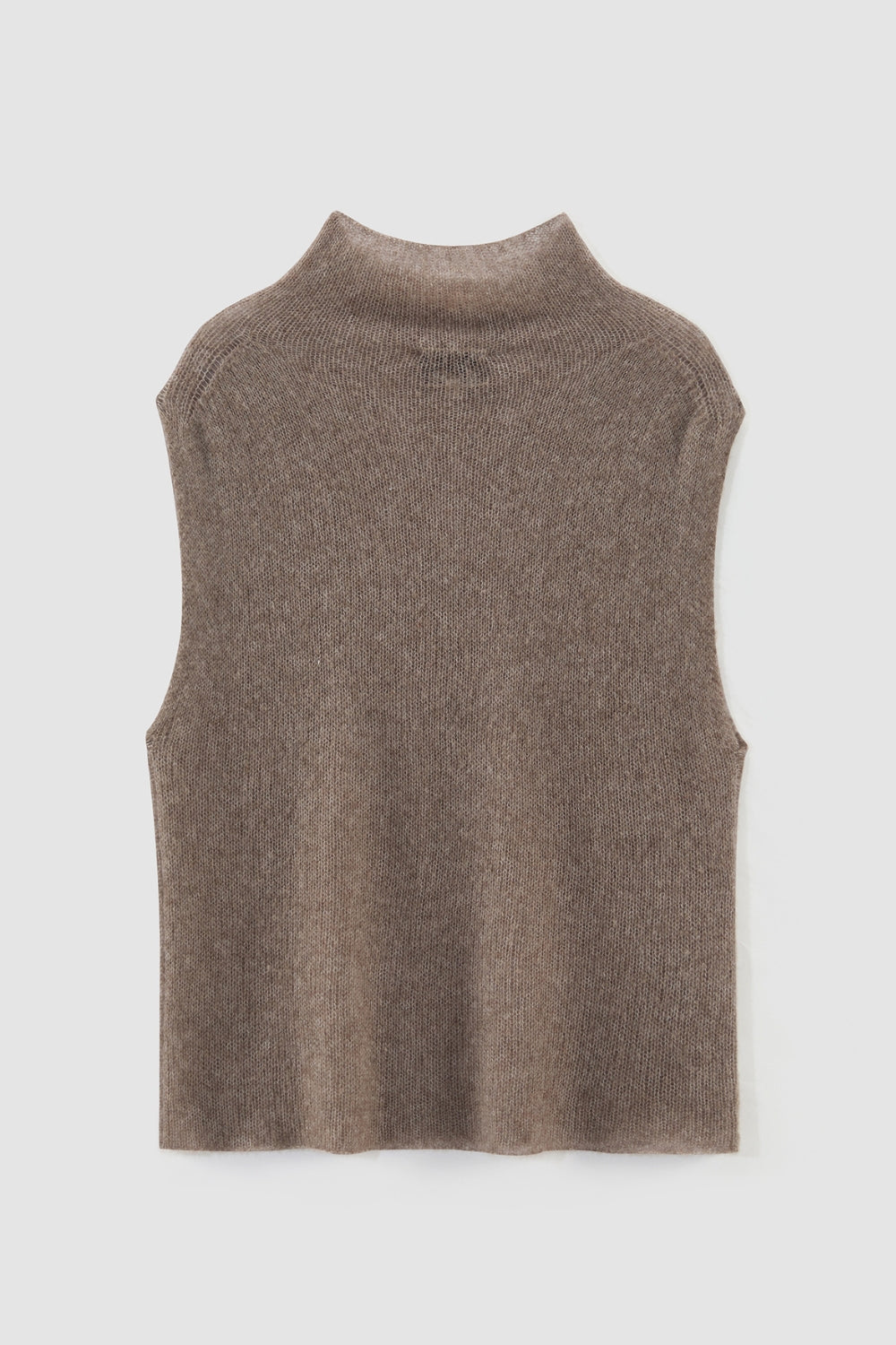 Clouded Funnel Neck Vest - 'Beaver'