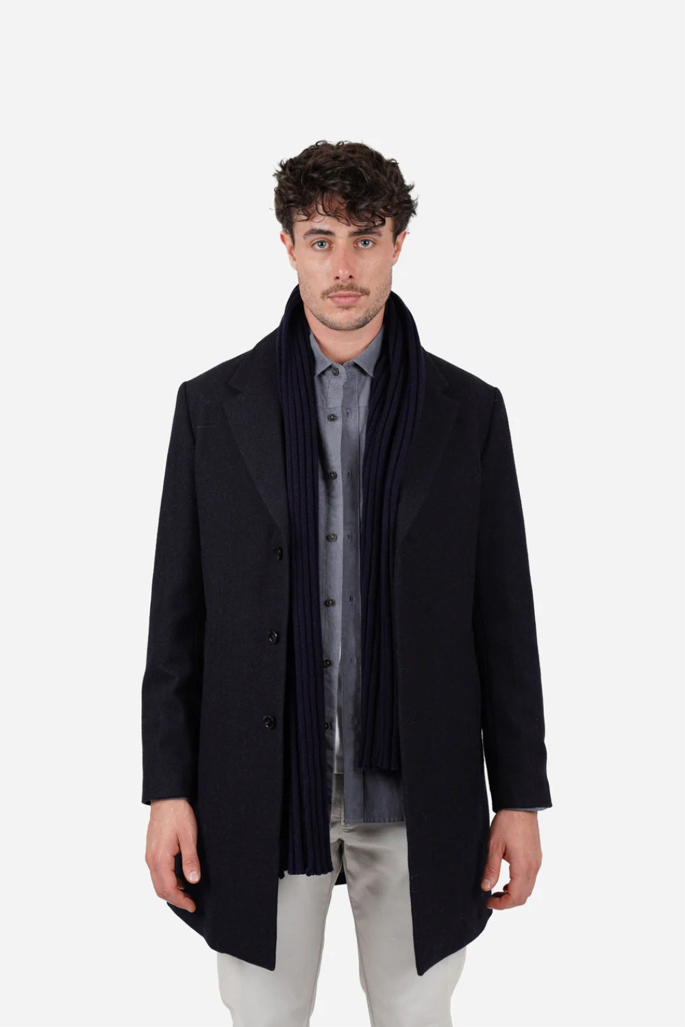 Padded Wool Coat - Midnight