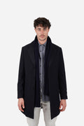 Padded Wool Coat - Midnight