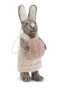 Gry & Sif Small Grey Bunny with Dress & Lavender Egg