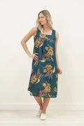 Autumn Leaf Night Dress - Blue